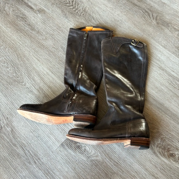 Frye Tall Leather Riding Zip Up Boots Equestrian Womens - Picture 3 of 10